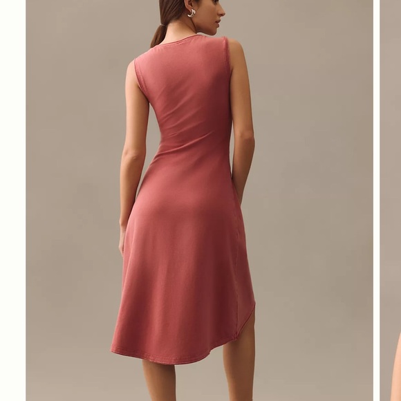 DAILY PRACTICE By Anthropologie Rouched Lounge Midi Dress Size Medium - Picture 2 of 11